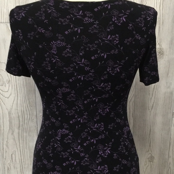Briggs New York Petite Black & Purple Floral Small Dress - Picture 6 of 9